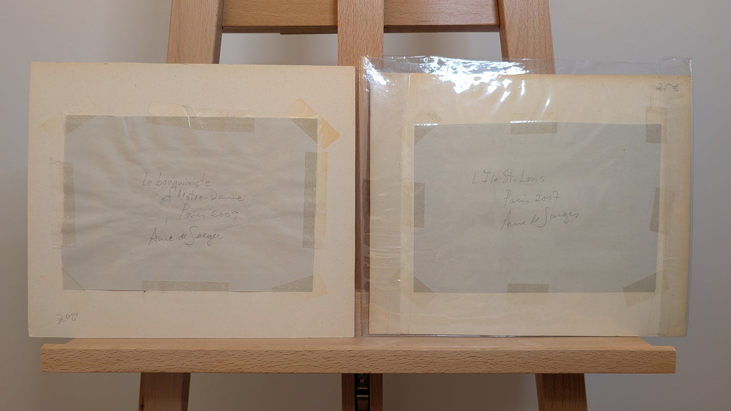 Études originales signées ADeSaeger (vendues par paire)