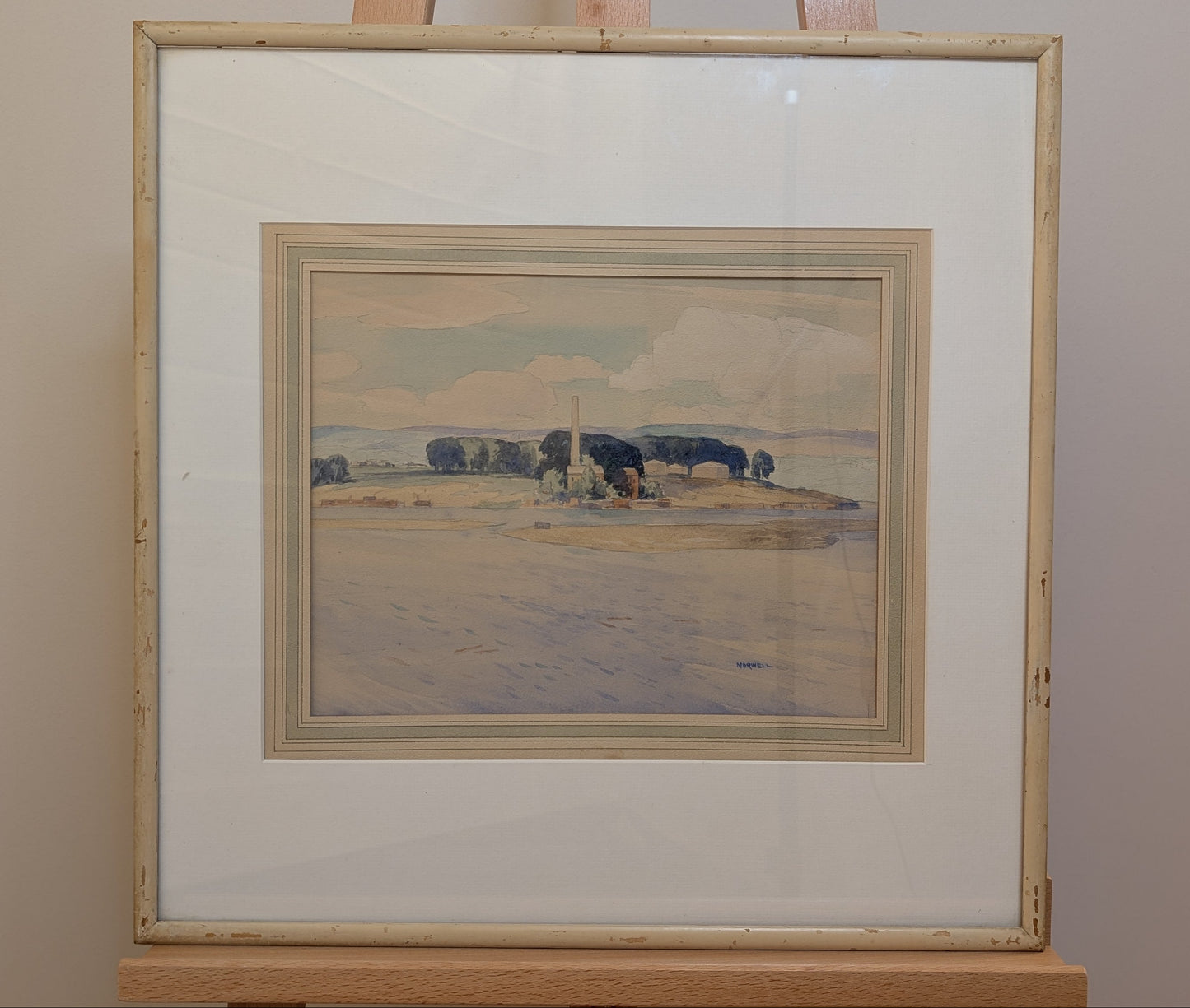 GNNorwell "Mill Across the River" Framed Original Watercolour