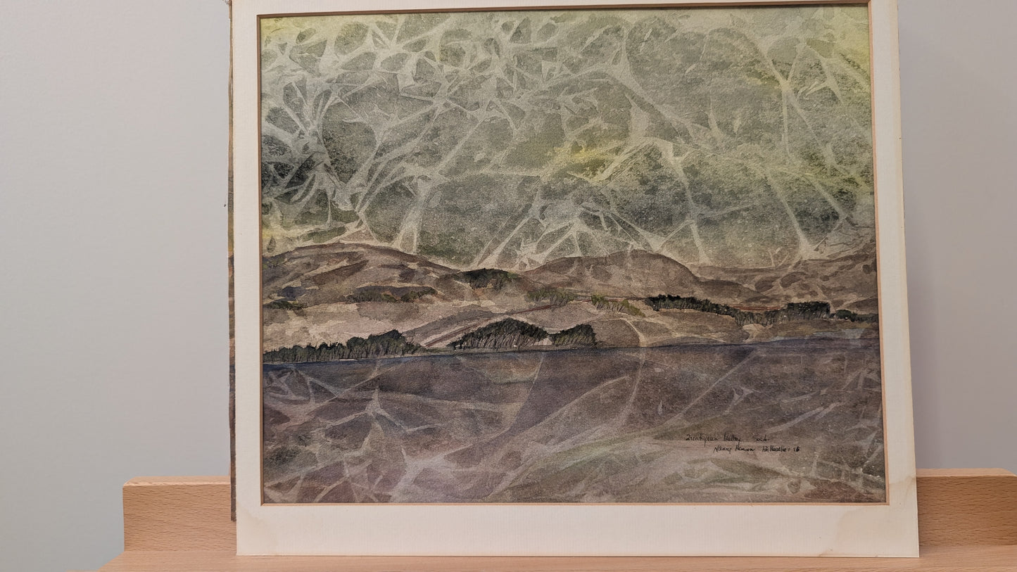 Aquarelle originale signée de NHensen « Quatapwa Valley Sasaketchewan »