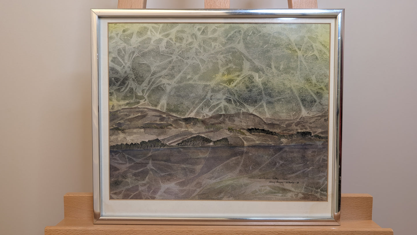 Aquarelle originale signée de NHensen « Quatapwa Valley Sasaketchewan »