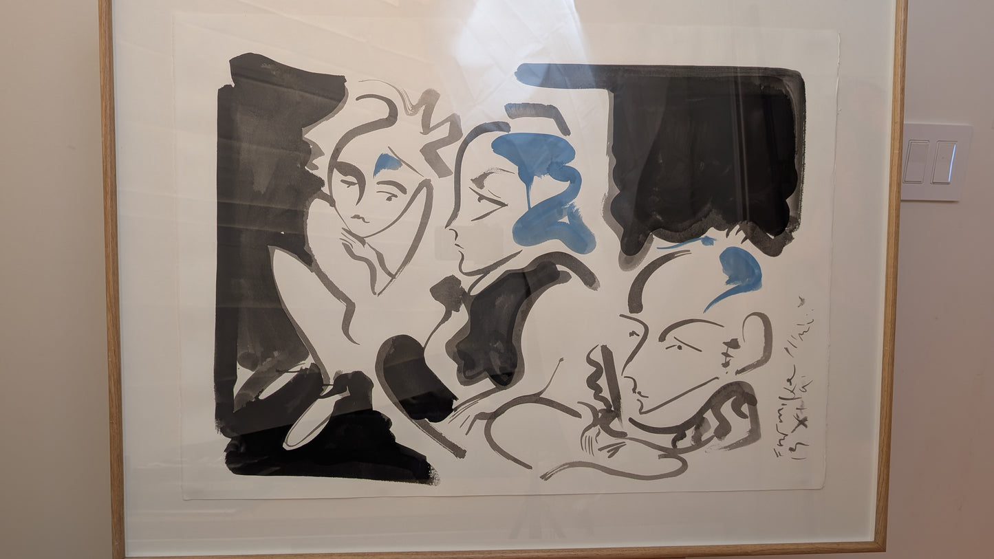 BGrimwood "Composition with Three Faces", Signed Original